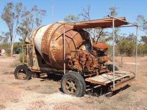 Cement mixer re-cycled as an opal washing machne