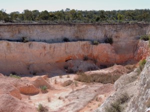 Mines are both tunnels and galleries, and open cut, like this now disused one.