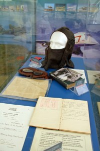 De Havilland memorabilia including his 1912 flying helmet and Royal Aero Club Certificate.